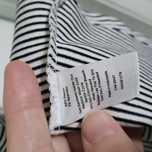 Talbots Plus 3X Black Stripe Slimming A Line Tee Florida Dress - Picture 3 of 7